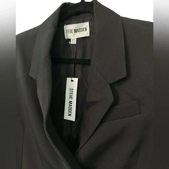 Steve Madden NWT black blazer fully lined oversized XS - Picture 2 of 5